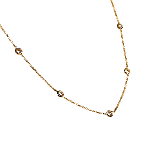 CZ Round Bezel Belly Chain 18k Gold Filled Body Jewelry