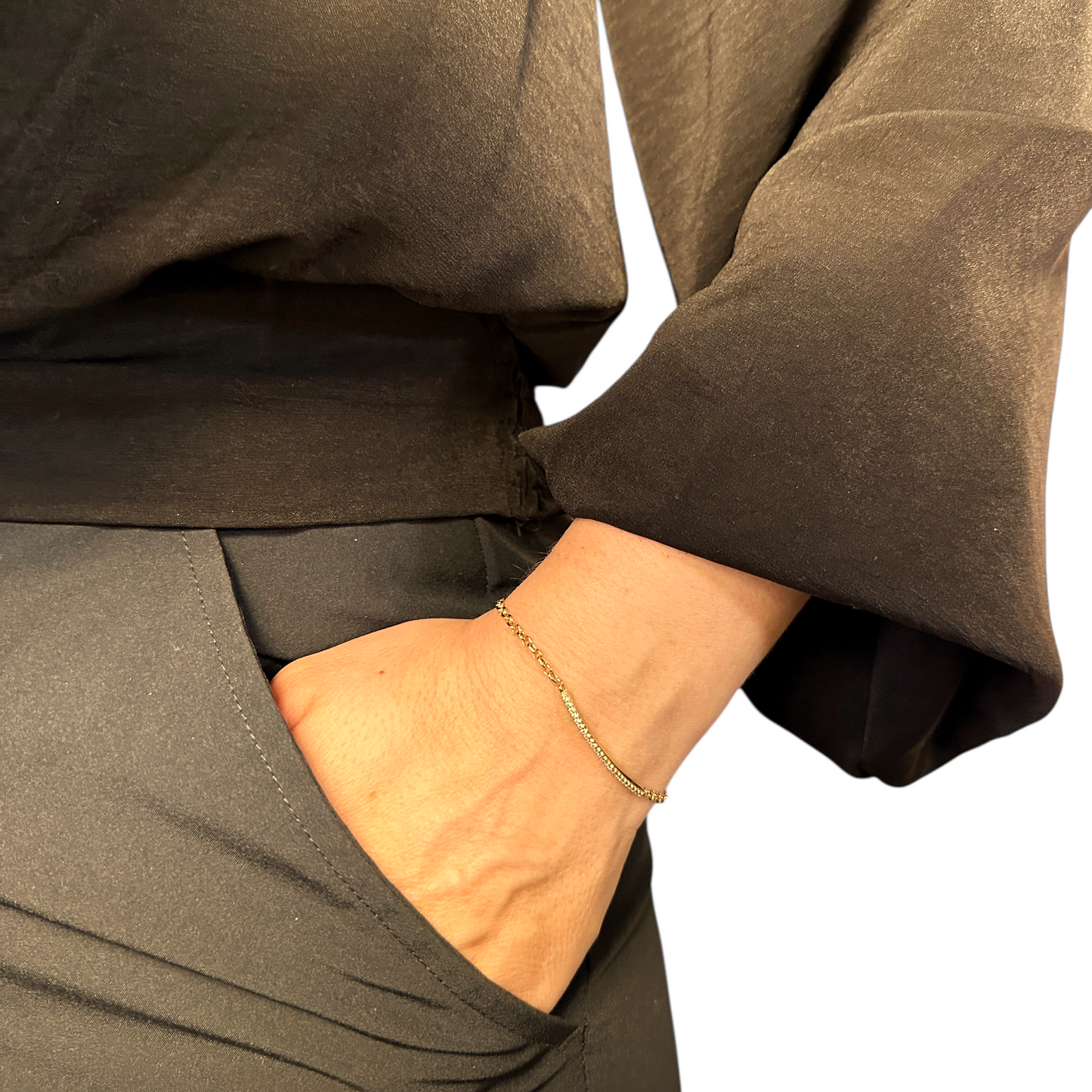 2mm CZ Bar 18k Gold Filled Bracelet