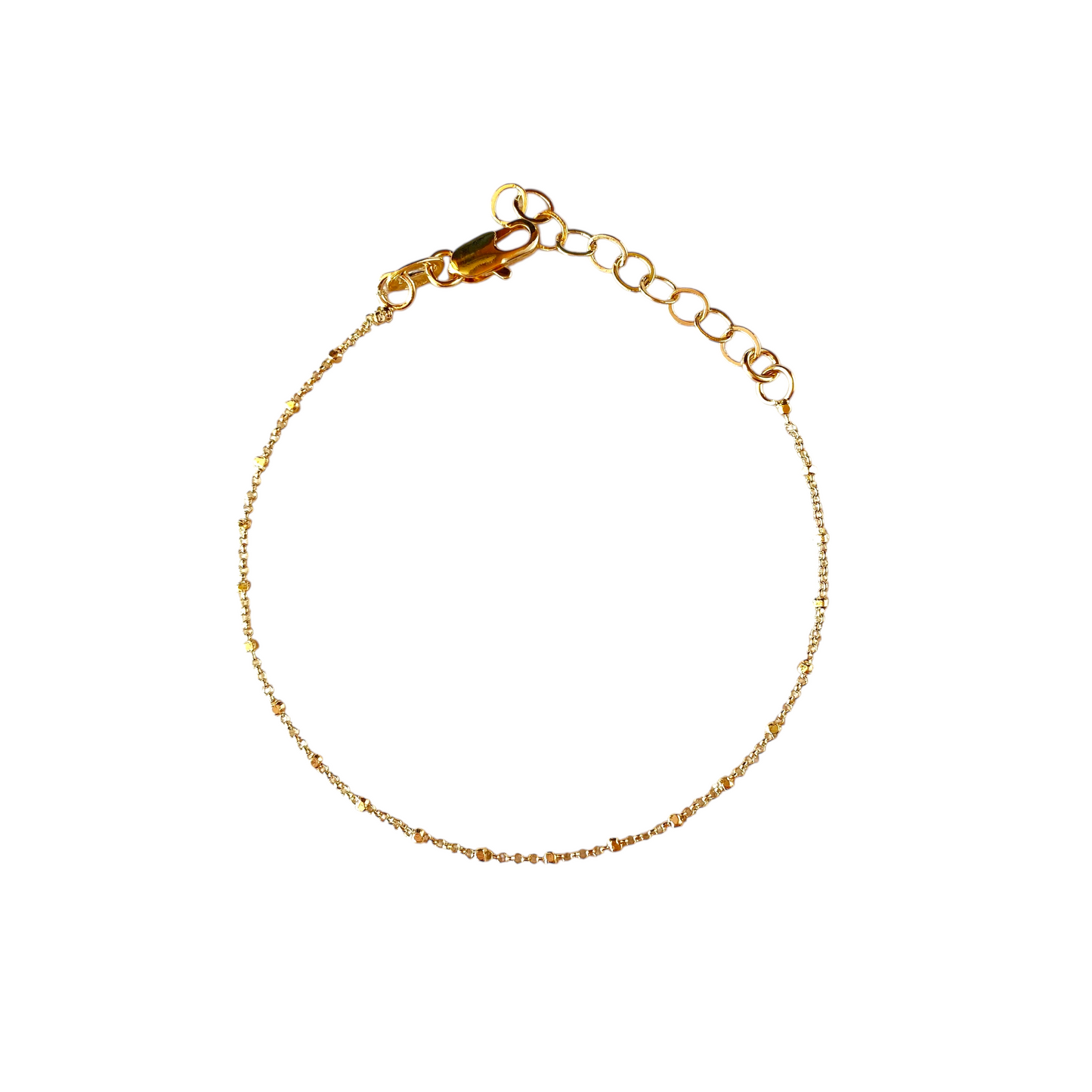 1mm Spaced Beaded 18k Gold Filled Bracelet