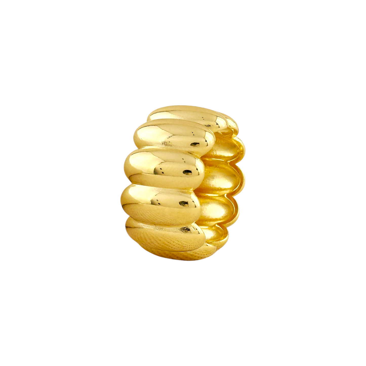 14mm Wavy Wide Band 18k Gold Filled Ring