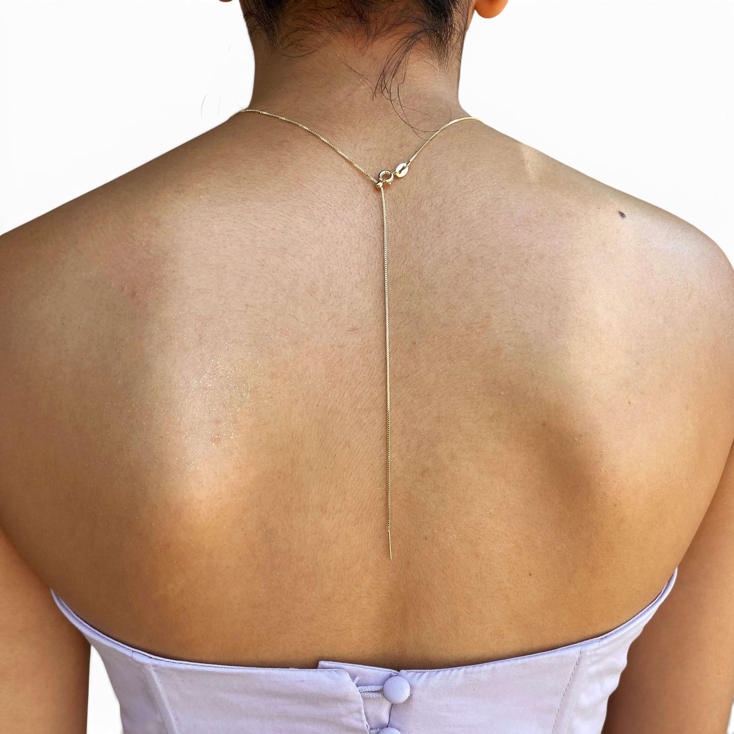 Adjustable Diamond Cut Box Chain 18K Gold Filled Necklace