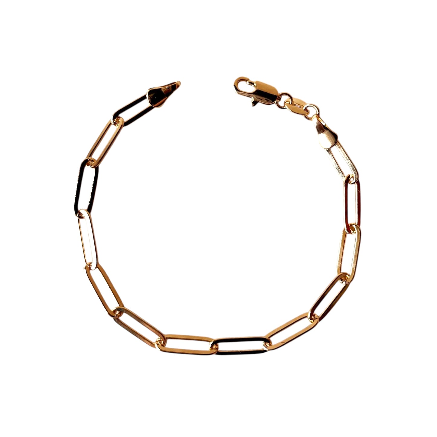 Classic Paperclip Link Chain 18k Gold Filled Bracelet