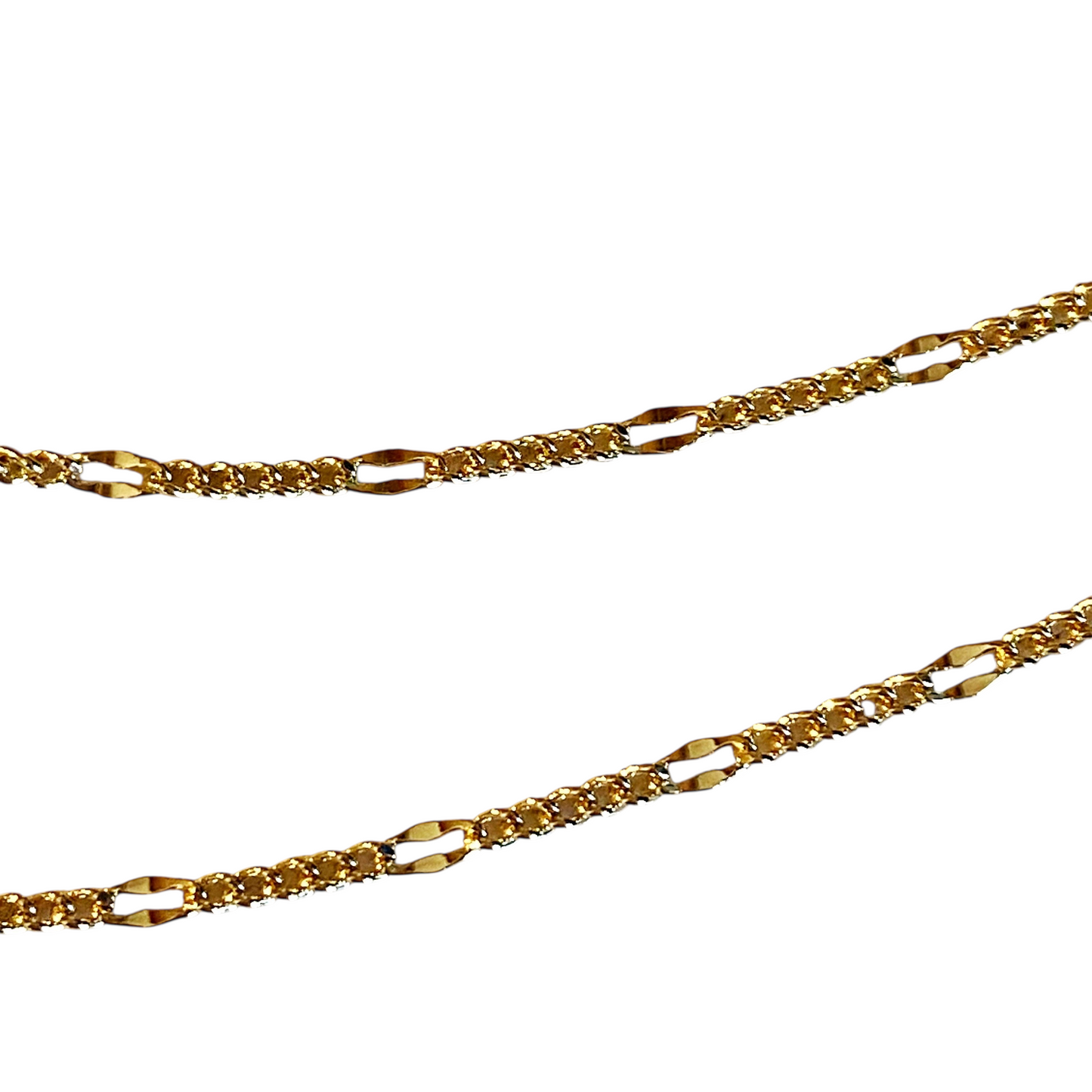 Figaro Battuta Chain 18k Gold Filled Necklace