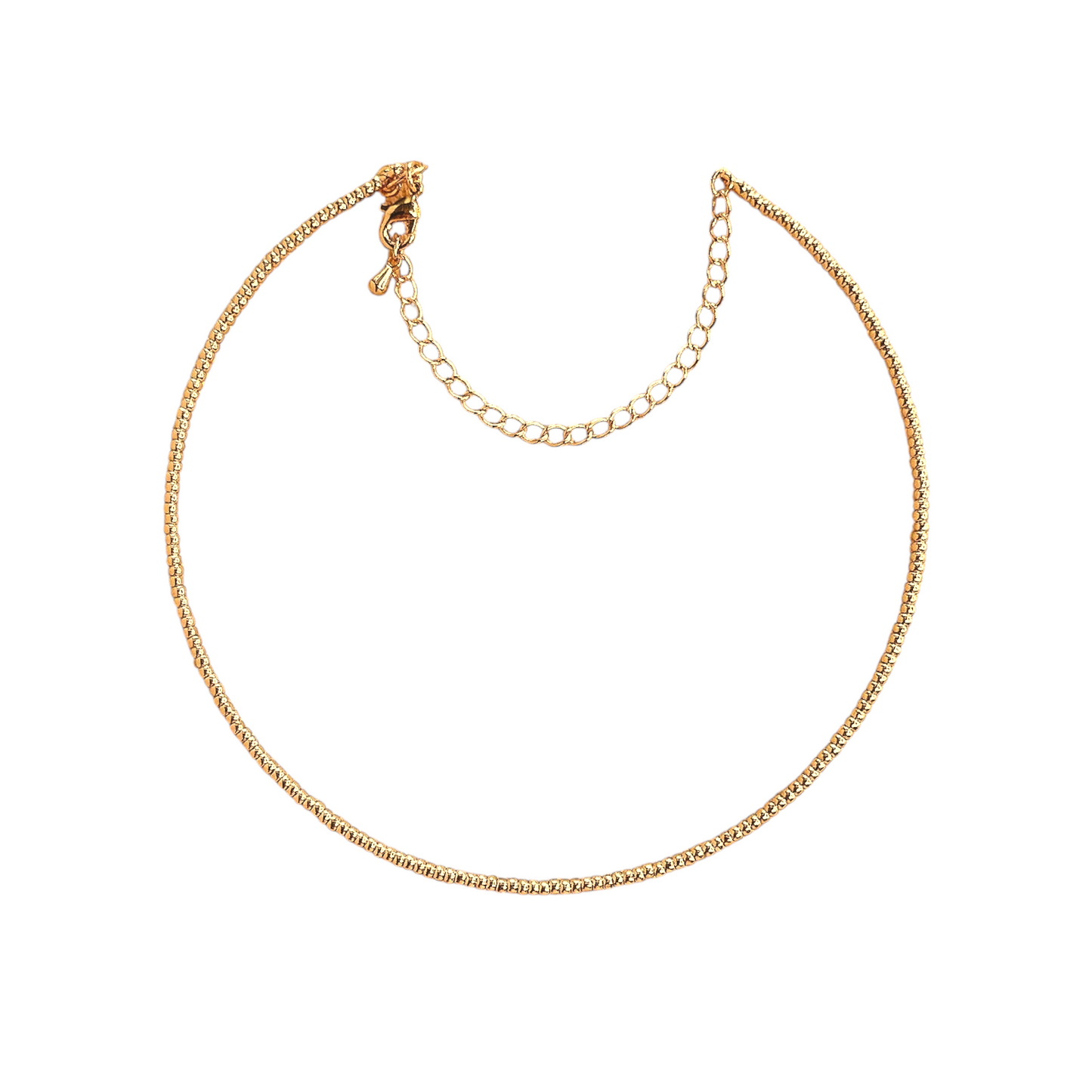 2mm Beaded Choker 18K Gold Filled Necklace