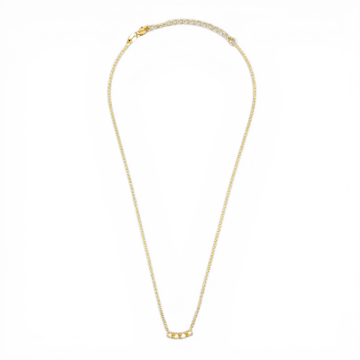 Freshwater Pearls Curved Bar 18K Gold Filled Necklace