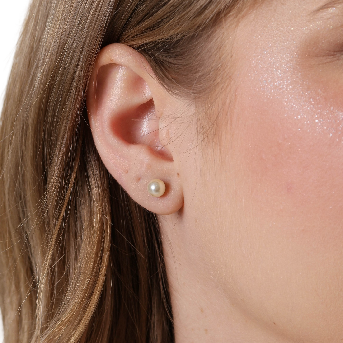 6mm Pearl Stud 18K Gold Filled Earrings