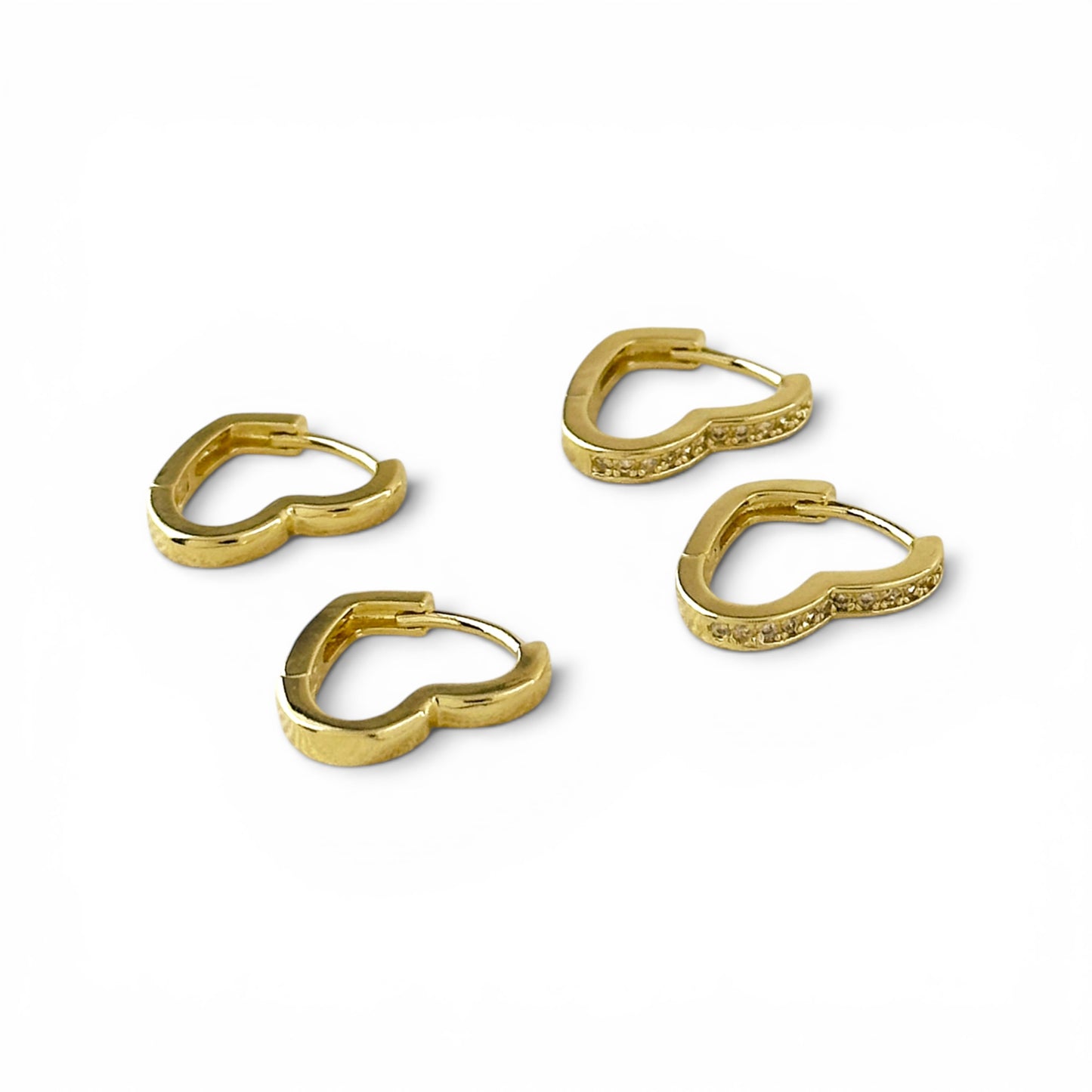Heart 15mm 18K Gold Filled Huggie Earrings