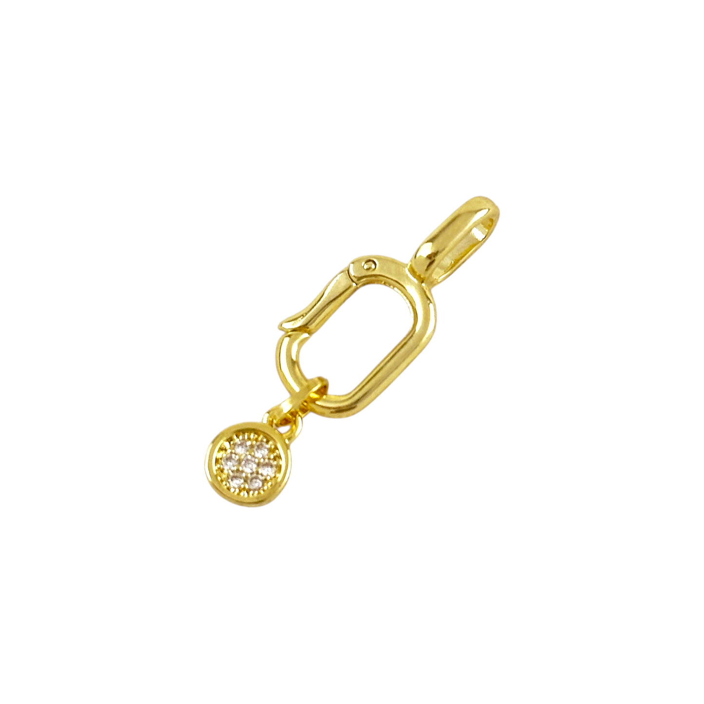 12mm Pavé CZ Disc 18k Gold Filled Charm