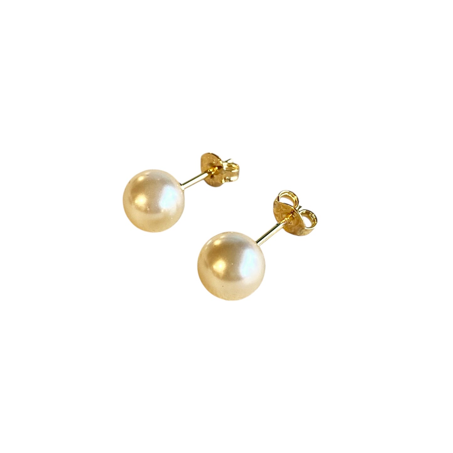 8mm Classic Pearl Stud 18k Gold Filled Earrings
