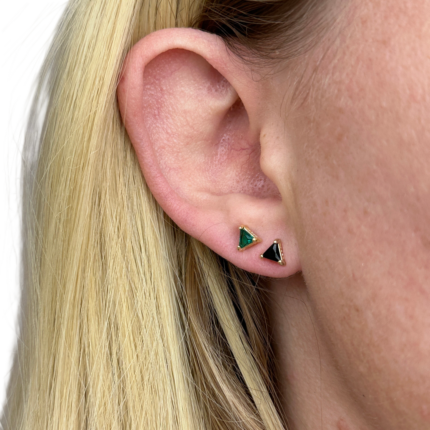 5mm CZ Triangle Stud 18K Gold Filled Earrings