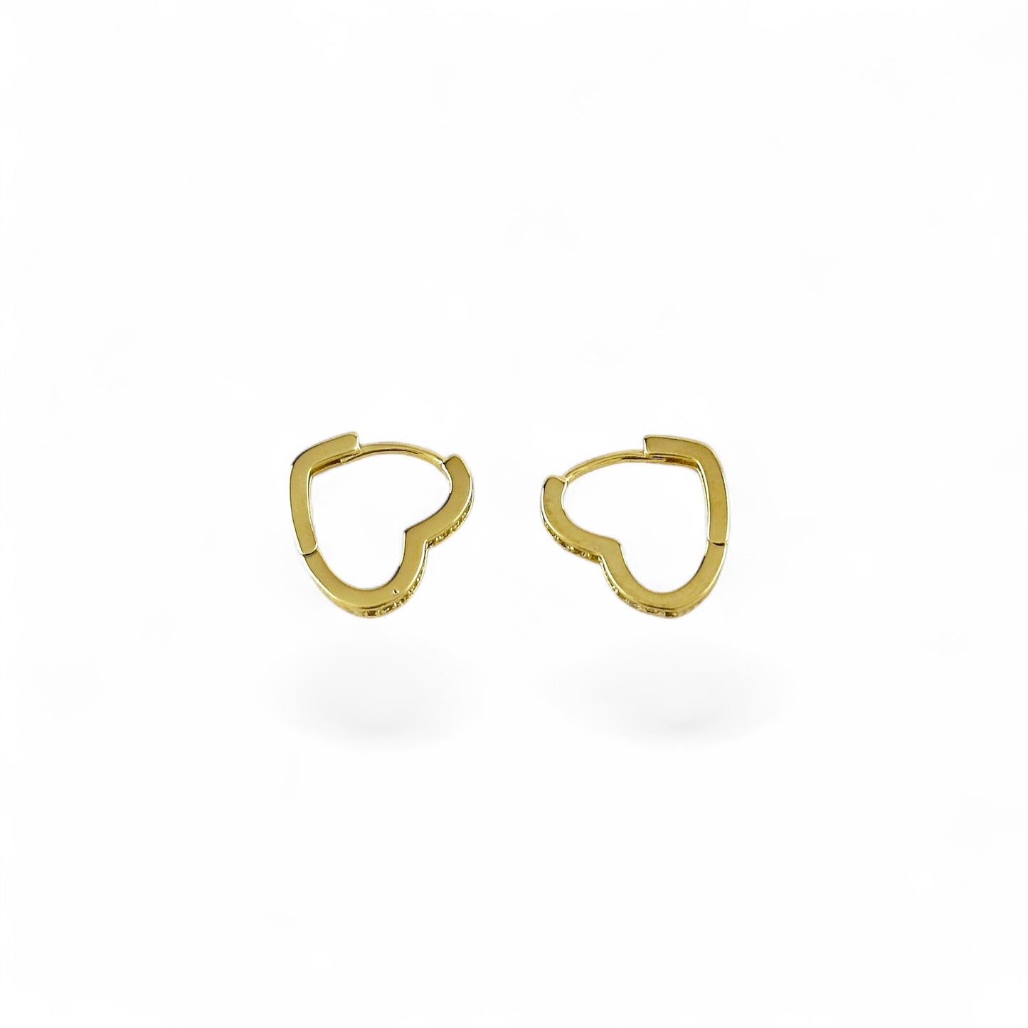 Heart 15mm 18K Gold Filled Huggie Earrings