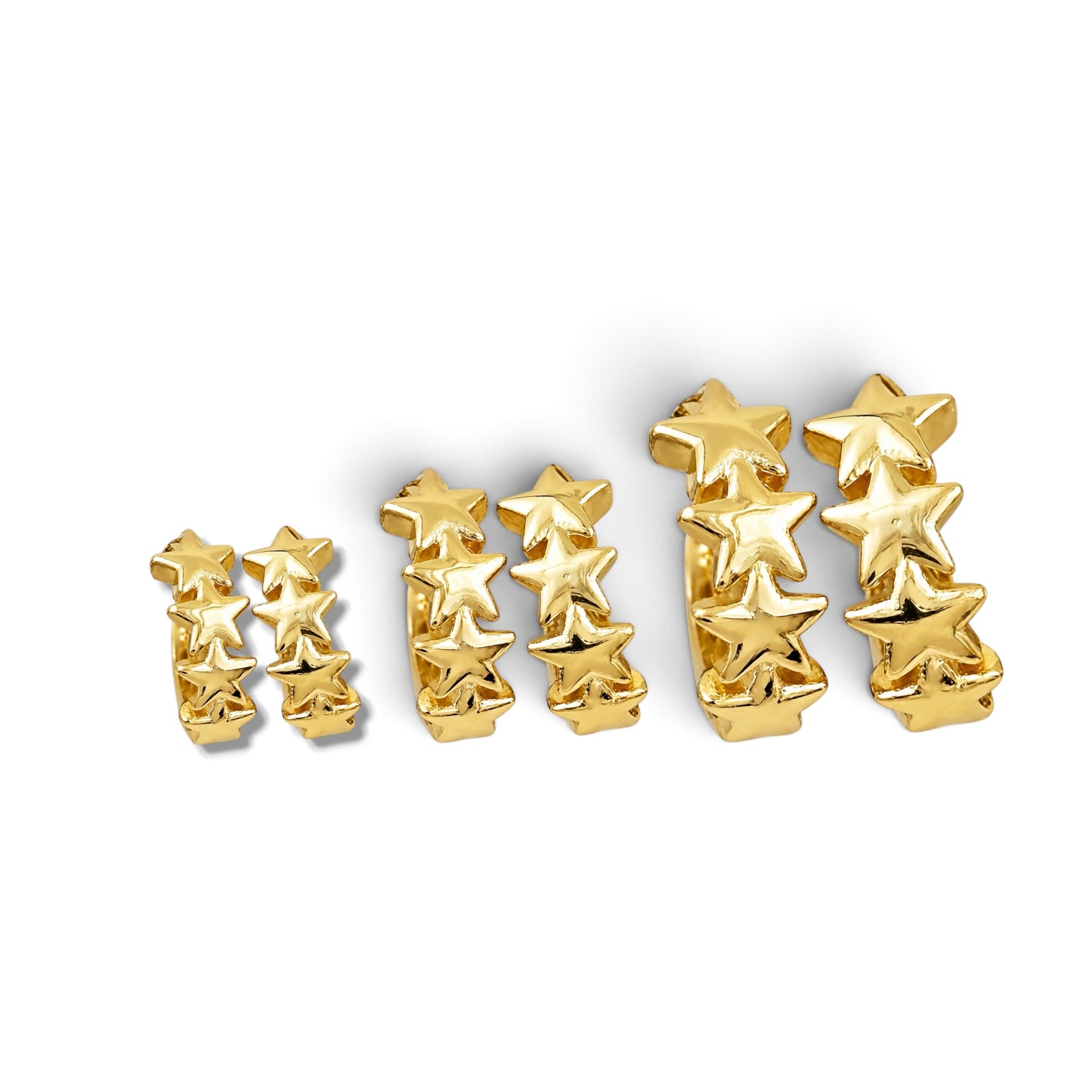 3Sizes Star Huggie Hoop Earrings