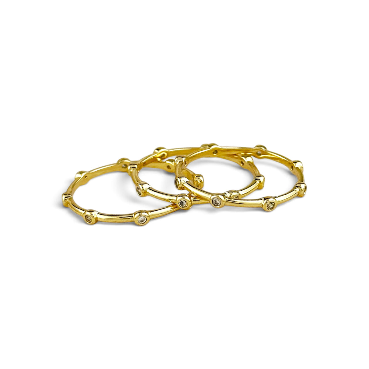 3 Skillus CZ Dot Band Ring 