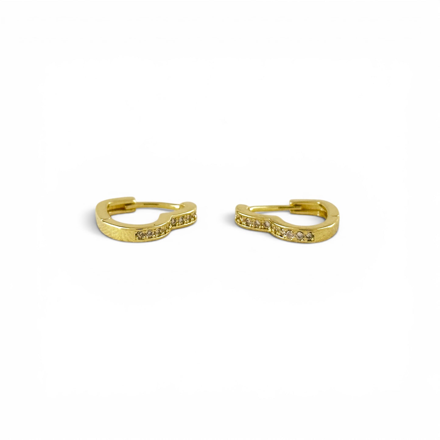 Heart 15mm 18K Gold Filled Huggie Earrings