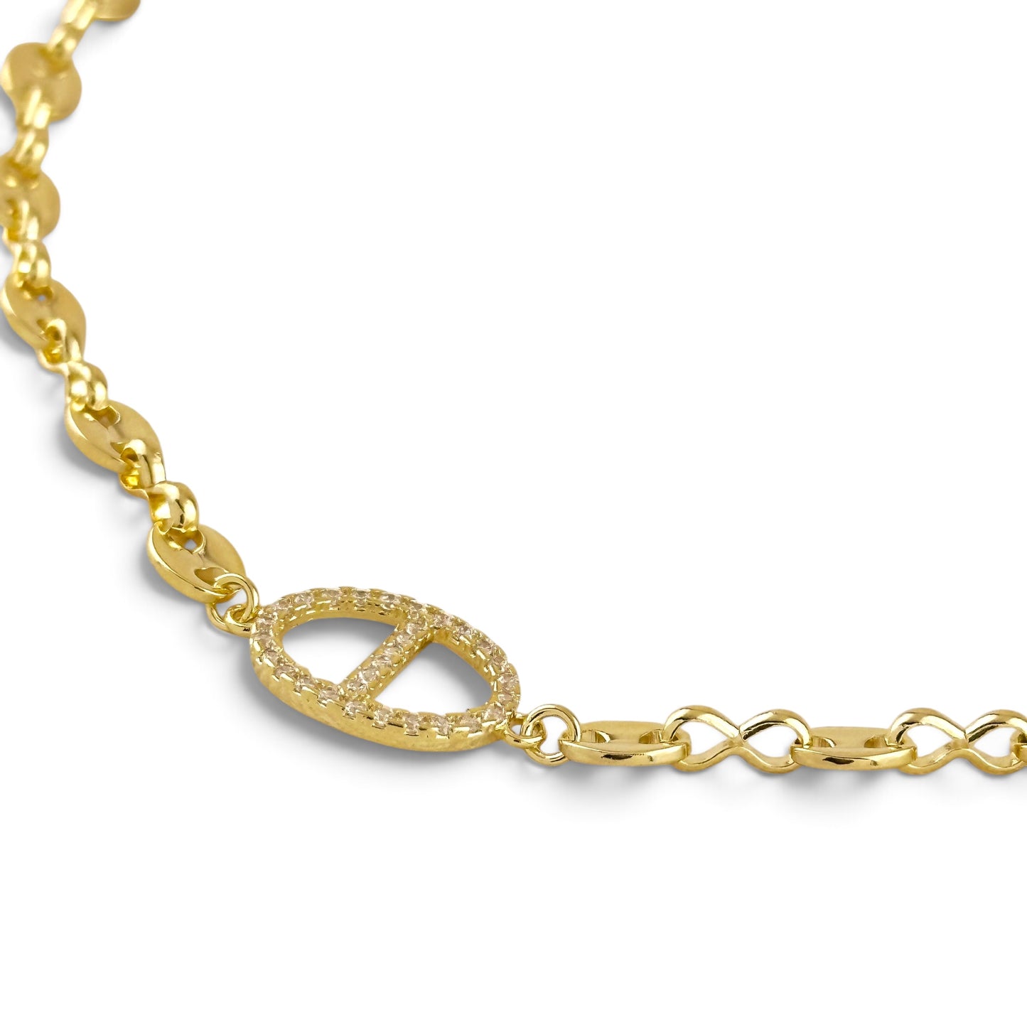 Mariner Link CZ 18K Gold Filled Choker Necklace