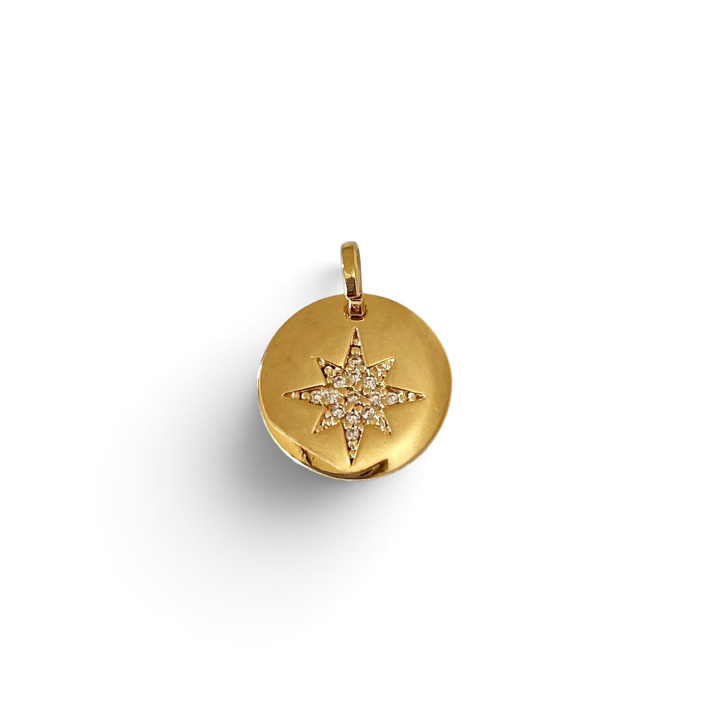 Starburst CZ 10mm 18K Gold Filled Plate Charm