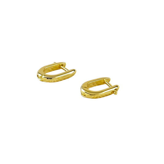 10mm U-Shaped Huggie Hoop 18k Gold Filled Earrings
