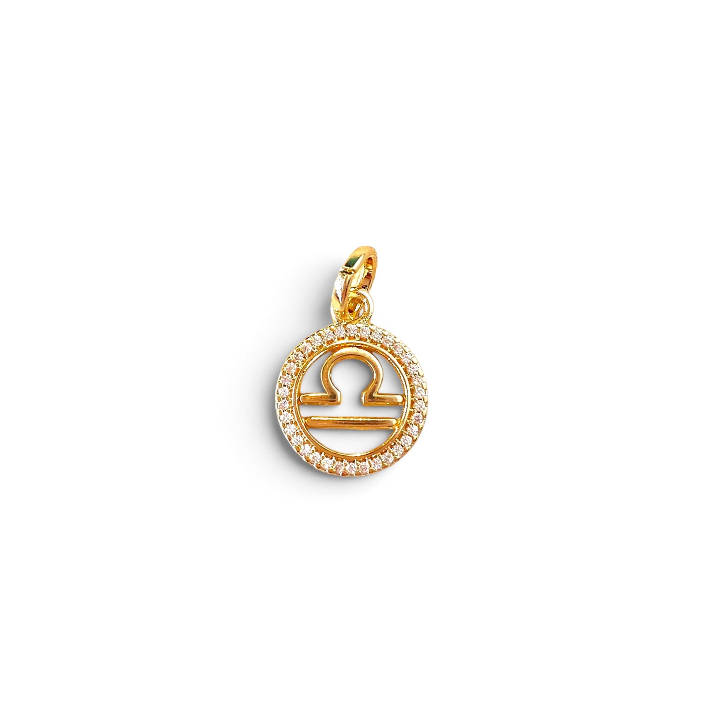 Libra Zodiac CZ 17mm 18K Gold Filled Pendant