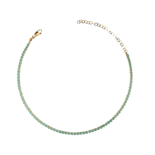 Mint CZ 3mm 18K Gold Filled Riviera Necklace