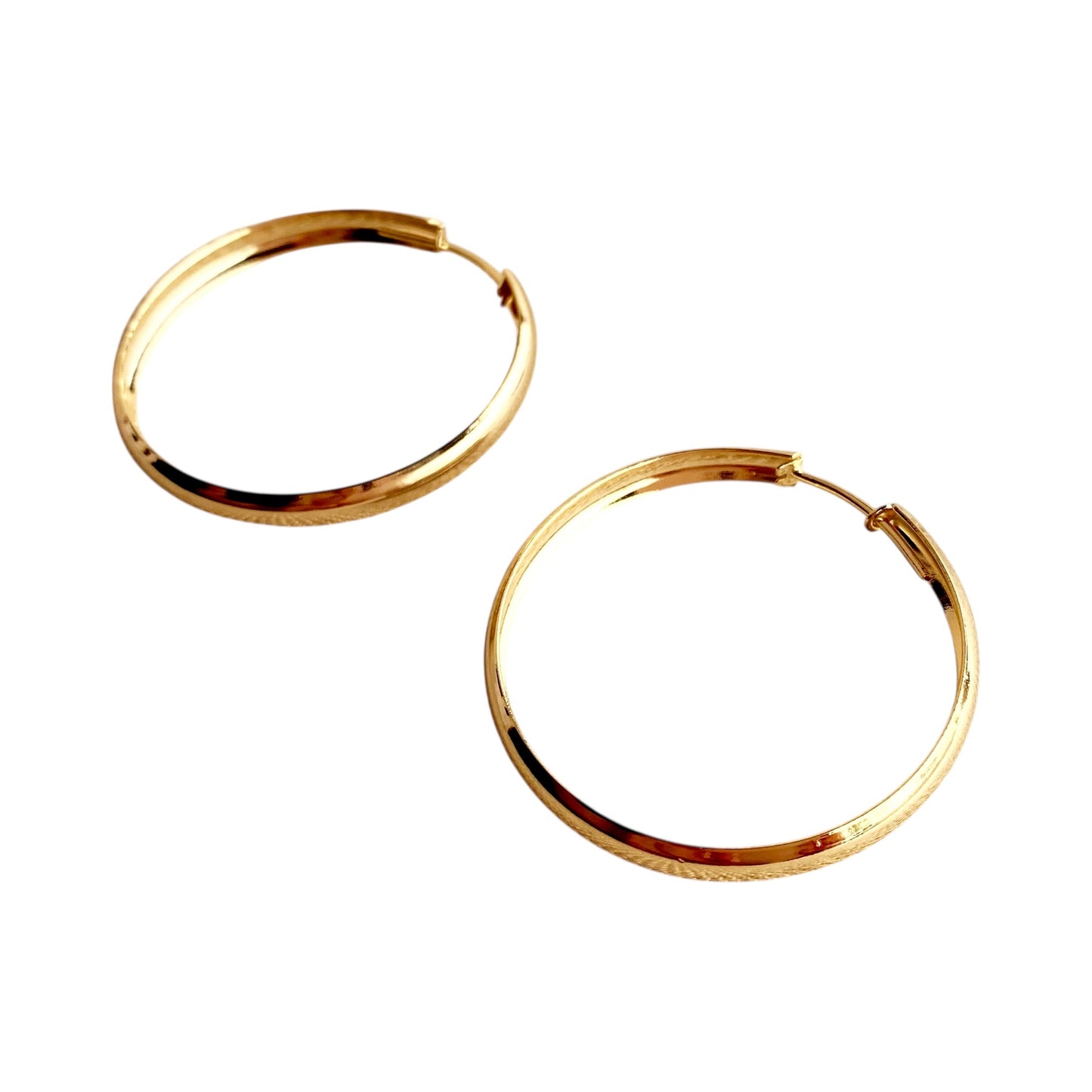 40mm Hollow Continuous 18k Gold Filled Earrings