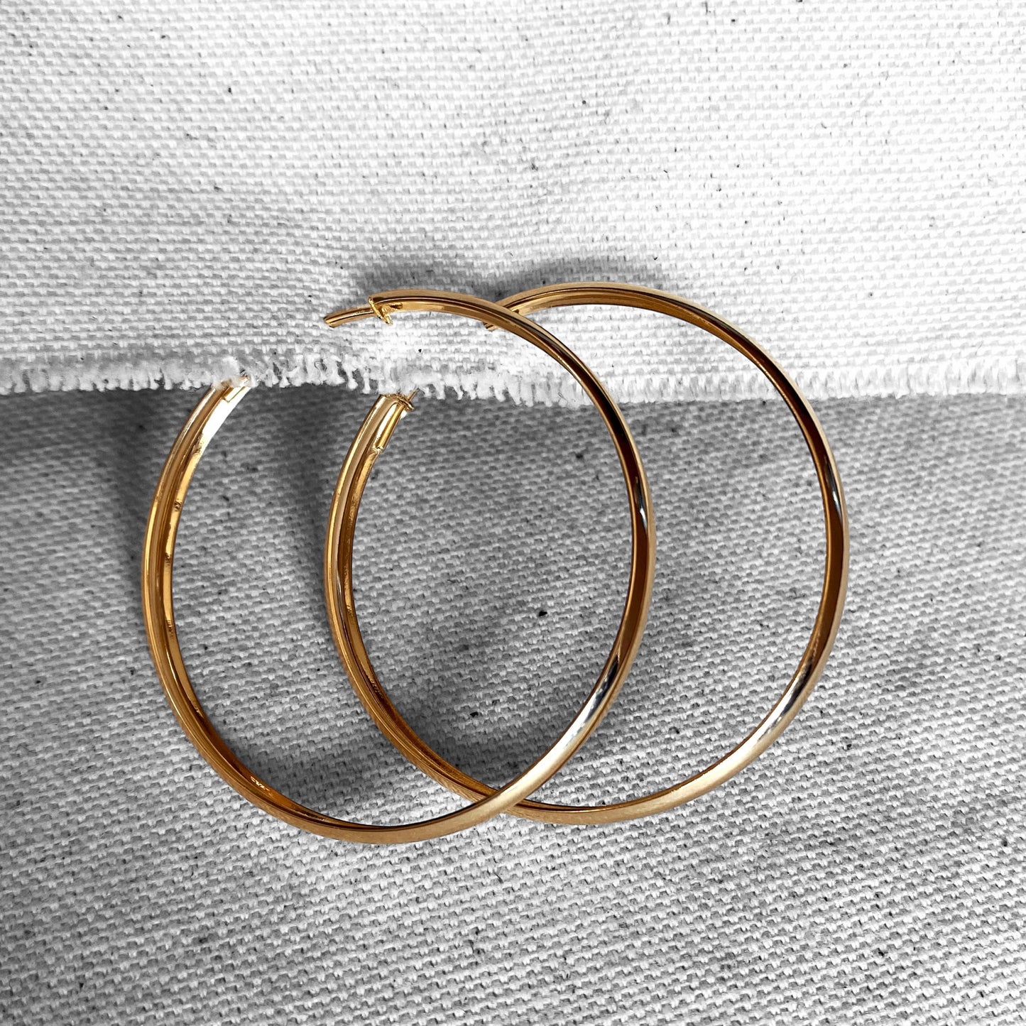 50mm Hollow Continuous Hoop18k Gold Filled Earrings