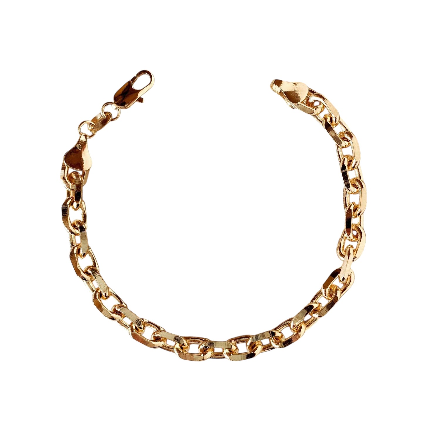 7mm Oval Link Chain 18k Gold Filled Bracelet