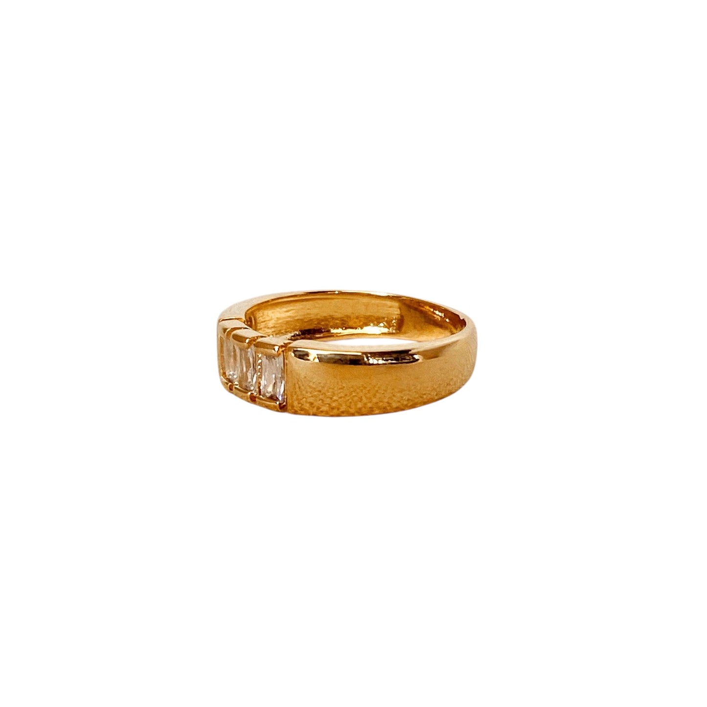 CZ Trio Baguette Band 18k Gold Filled Ring