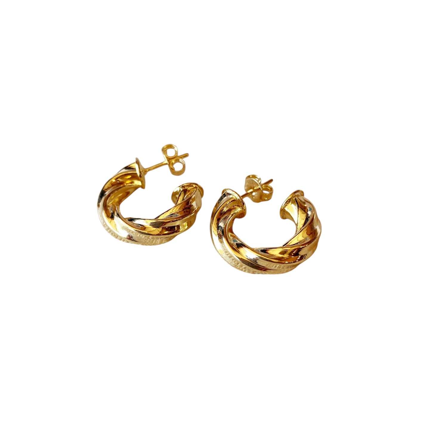 19mm Twisted Open Hoop 18k Gold Filled Earrings