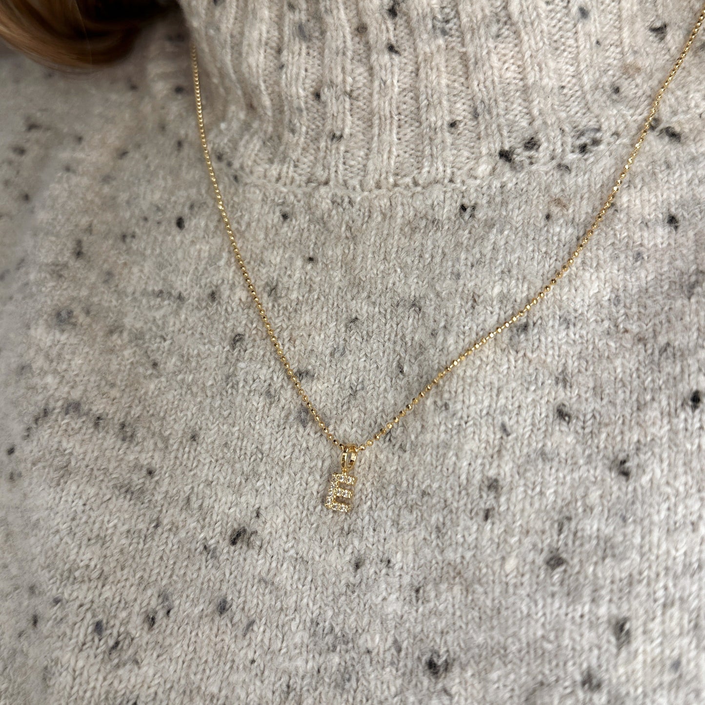 12mm Pavé Initial Letter 18k Gold Filled Charm