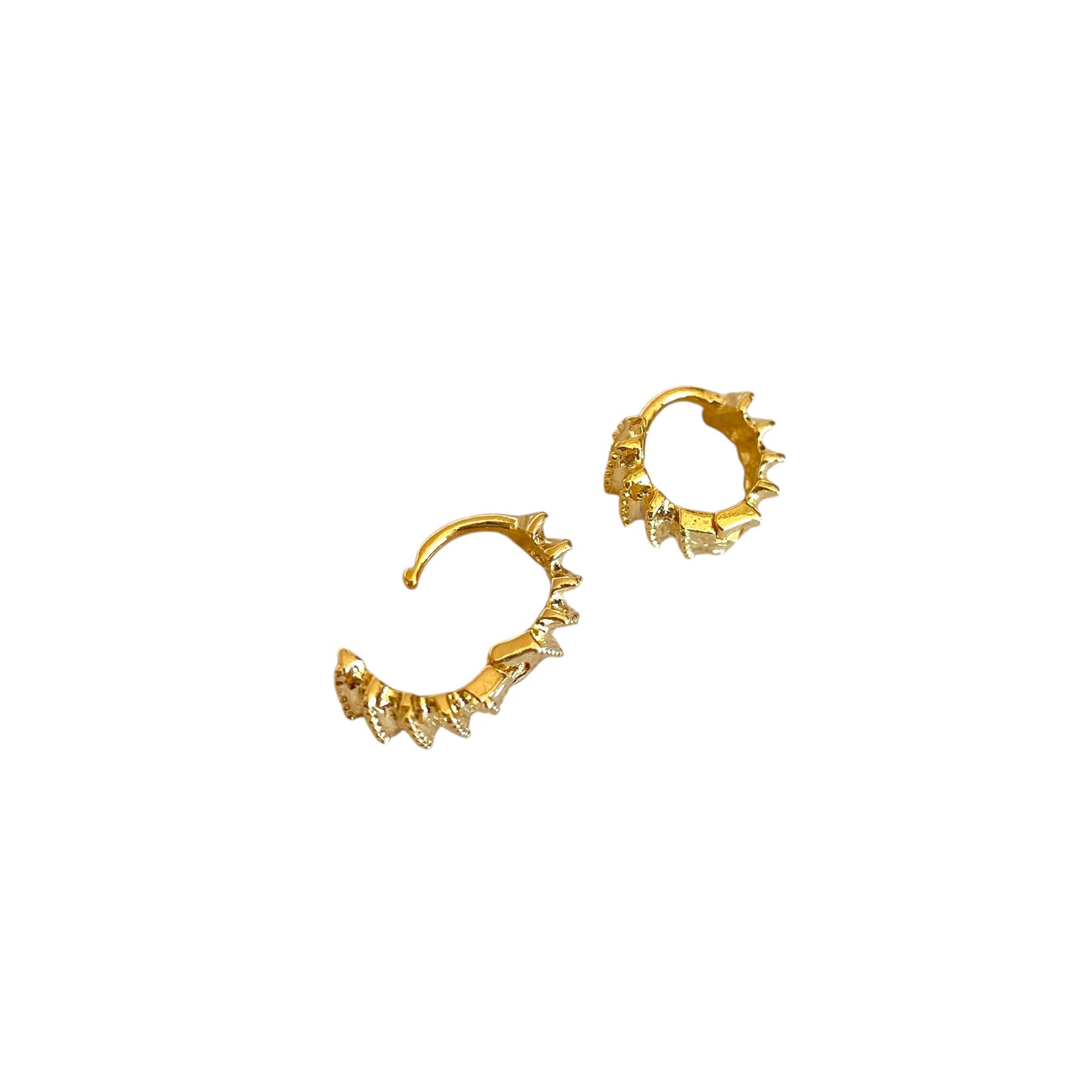 Rugged Petite Huggie Hoop 18k Gold Filled Earrings