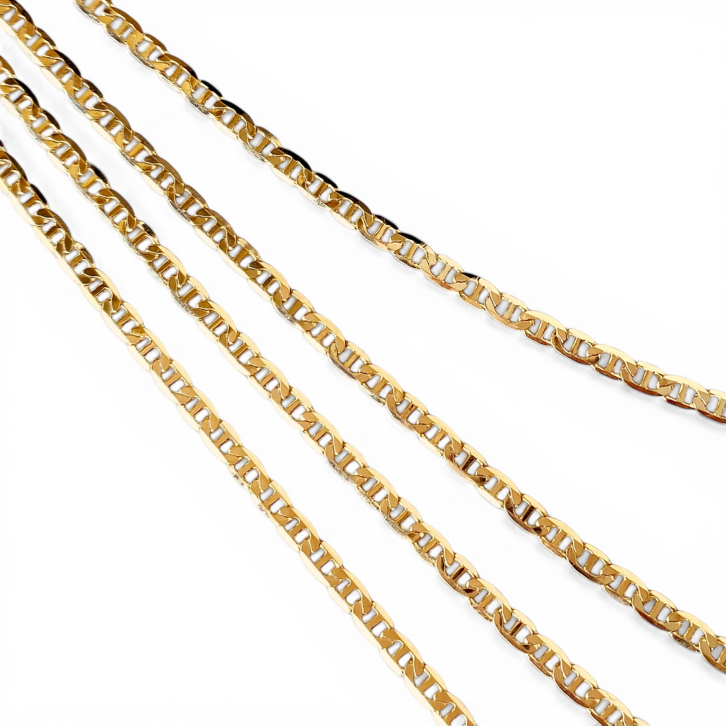 2mm Flat Mariner Chain 18K Gold Filled Necklace