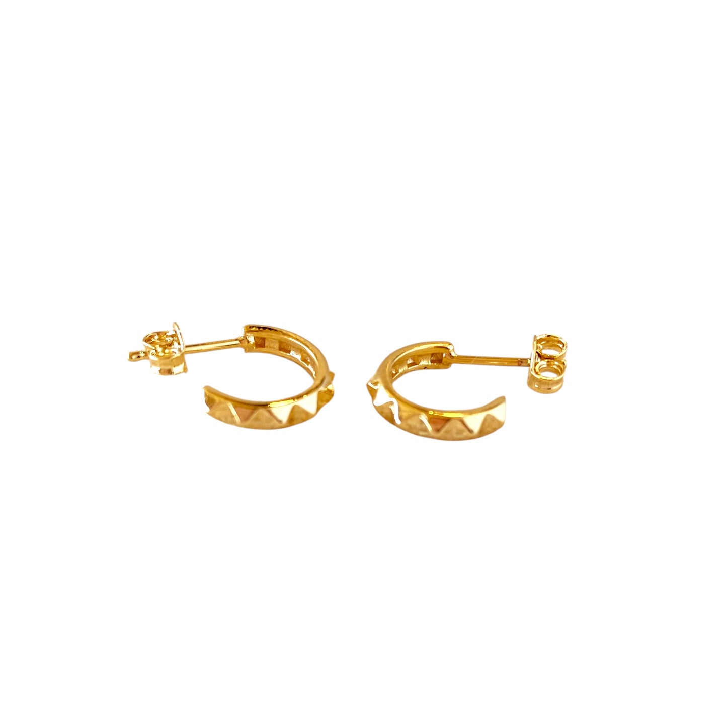13mm Spiked Open Hoop 18k Gold Filled Earrings