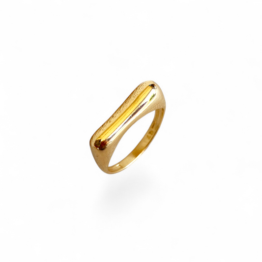 Asymmetric Garnet 18K Gold Filled Ring