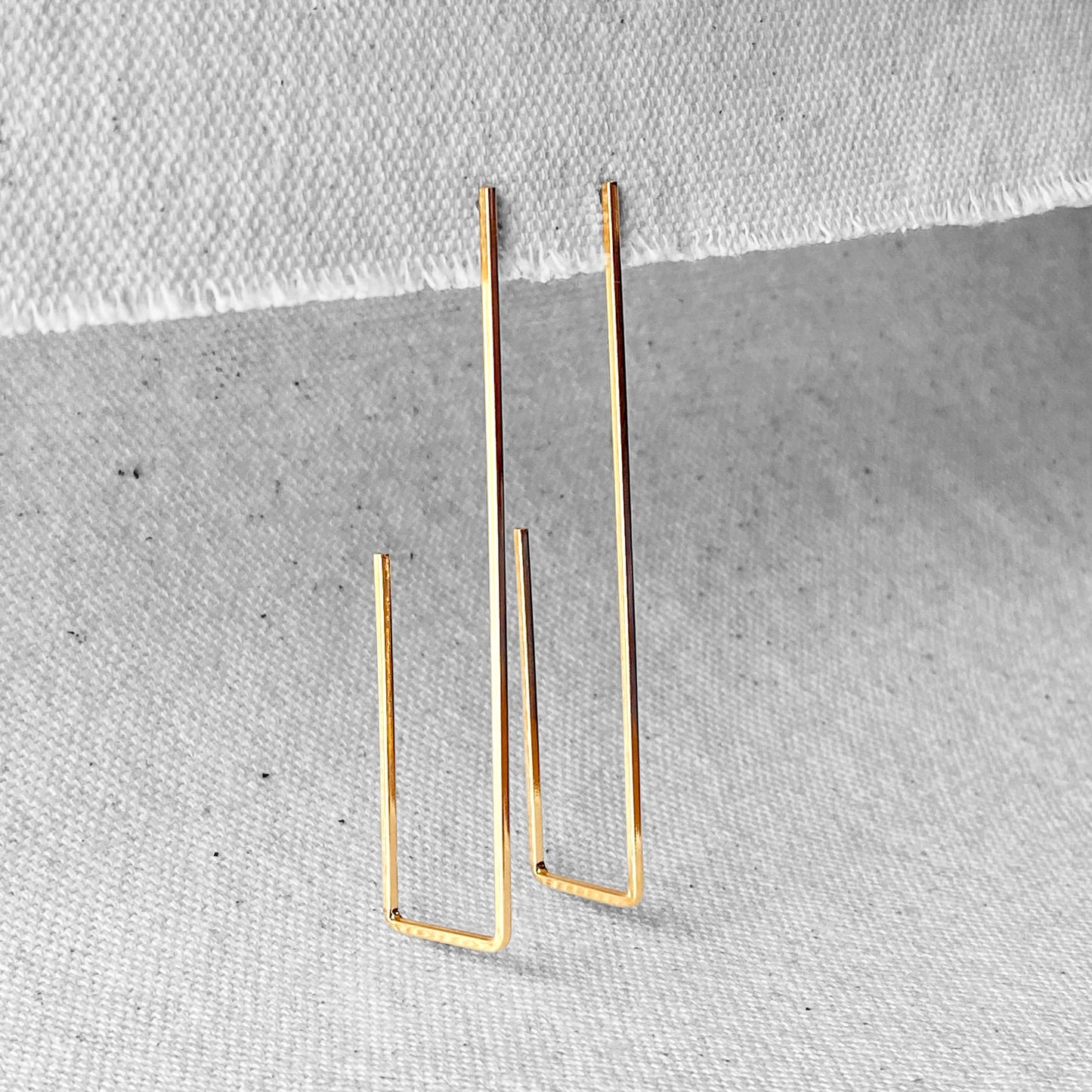Rectangular Open Hoop 18k Gold Filled Earrings