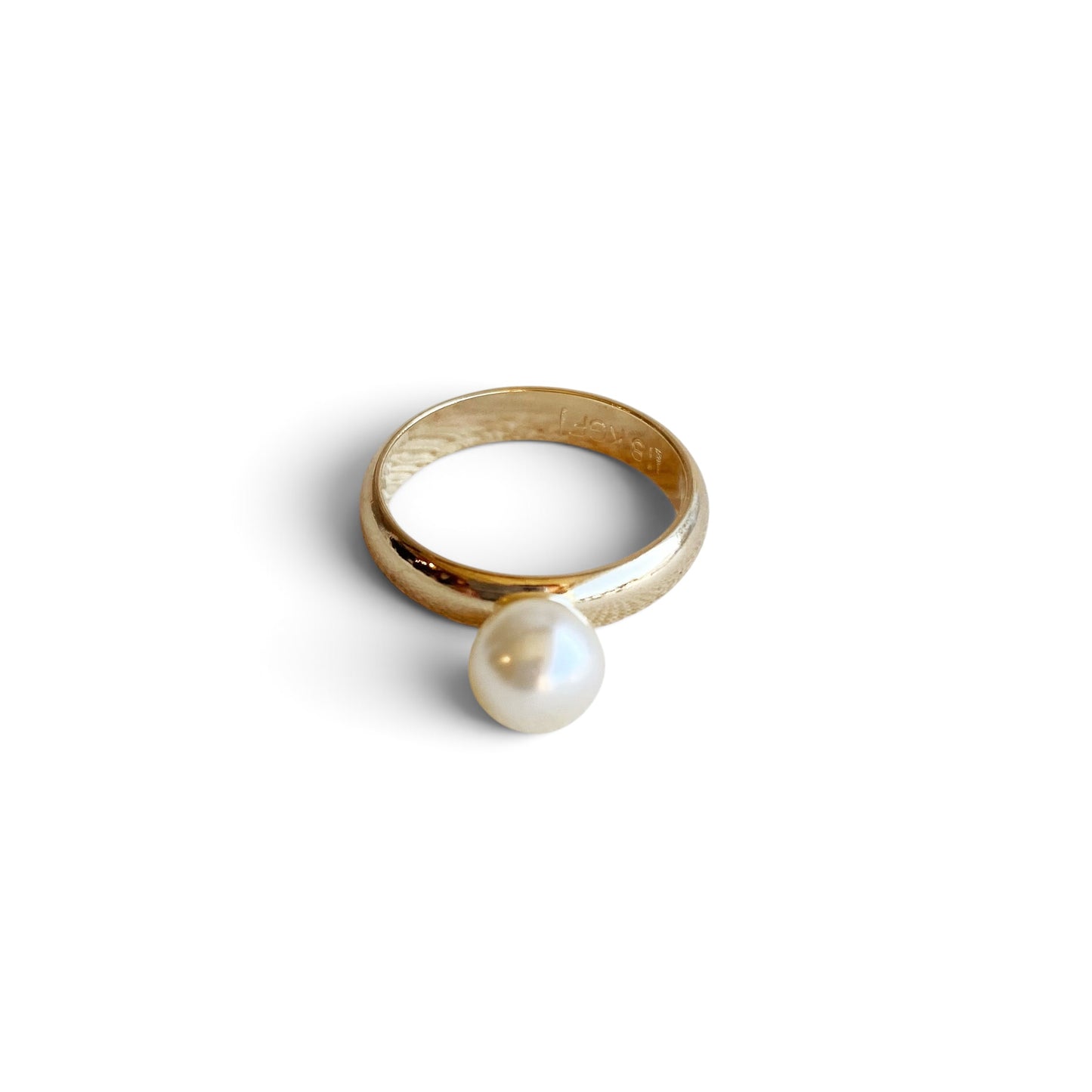 Solitaire Pearl Band 4mm 18K Gold Filled Ring