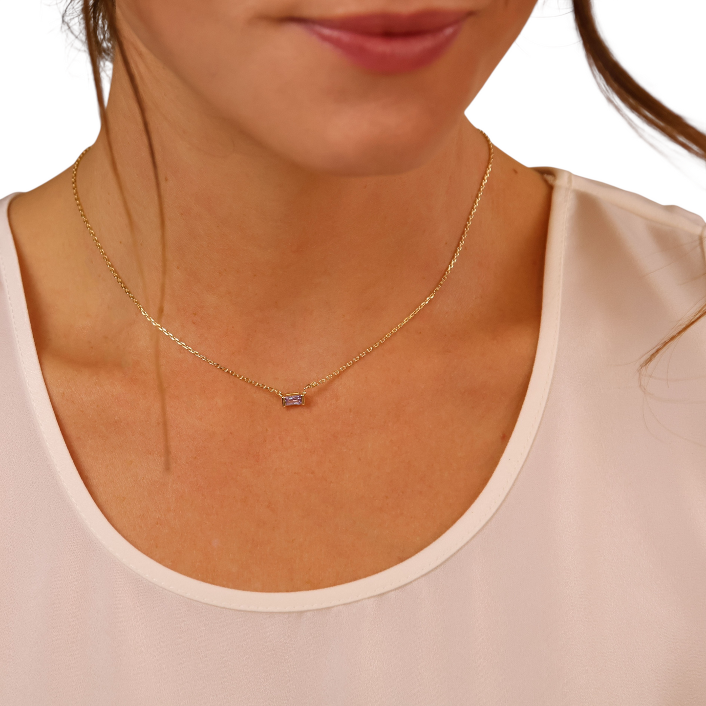 Birthstone CZ Set 18K Gold Filled Necklace & Earrings
