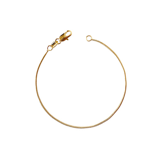 1.2mm Round Snake Chain 18k Gold Filled Bracelet