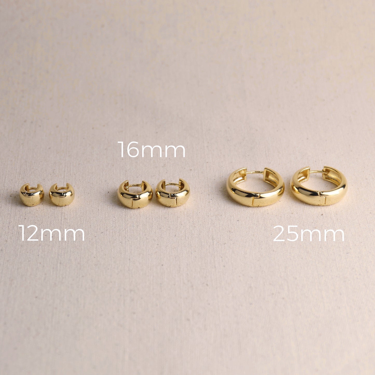 Bold Huggie Hoop 18k Gold Filled Earrings