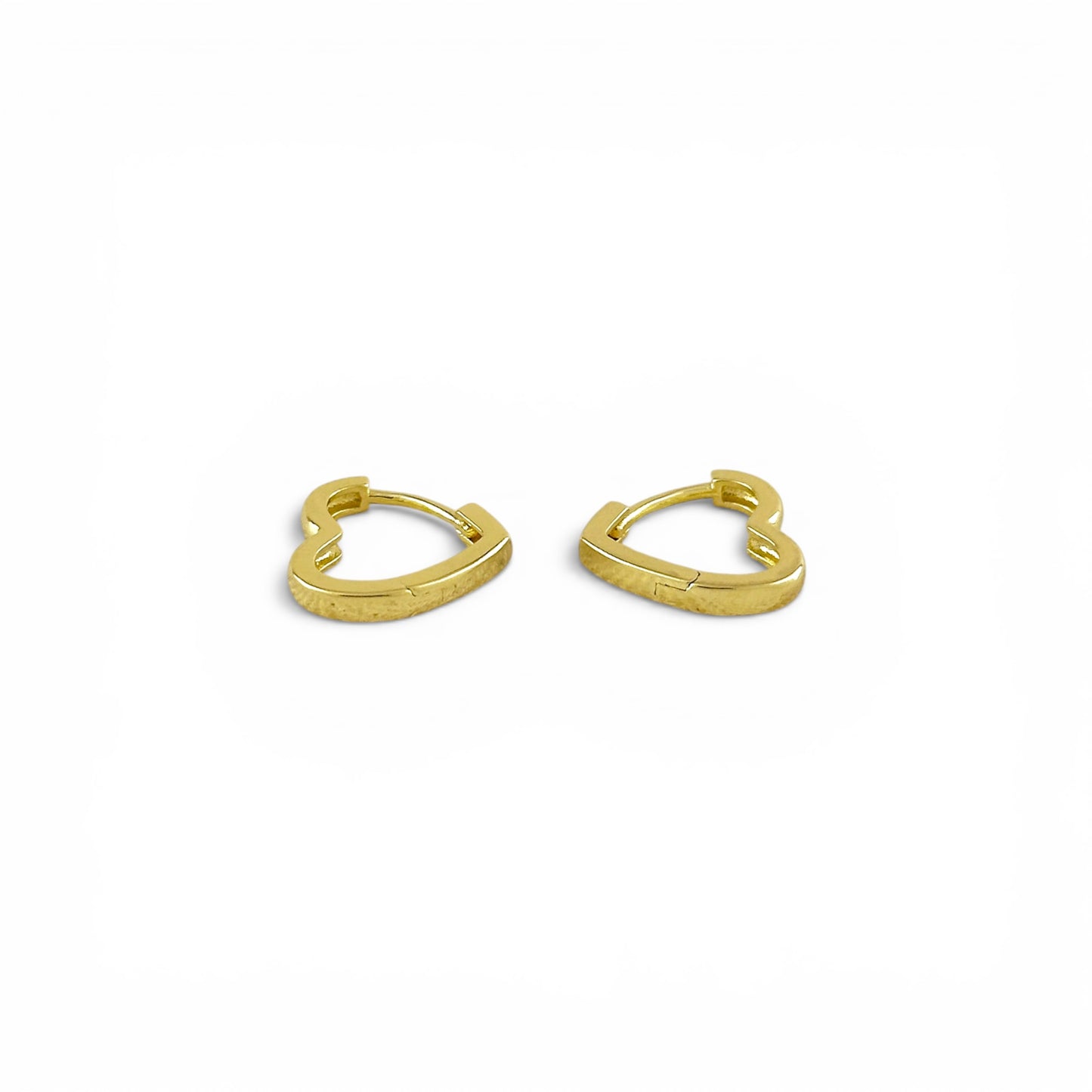 Heart 15mm 18K Gold Filled Huggie Earrings