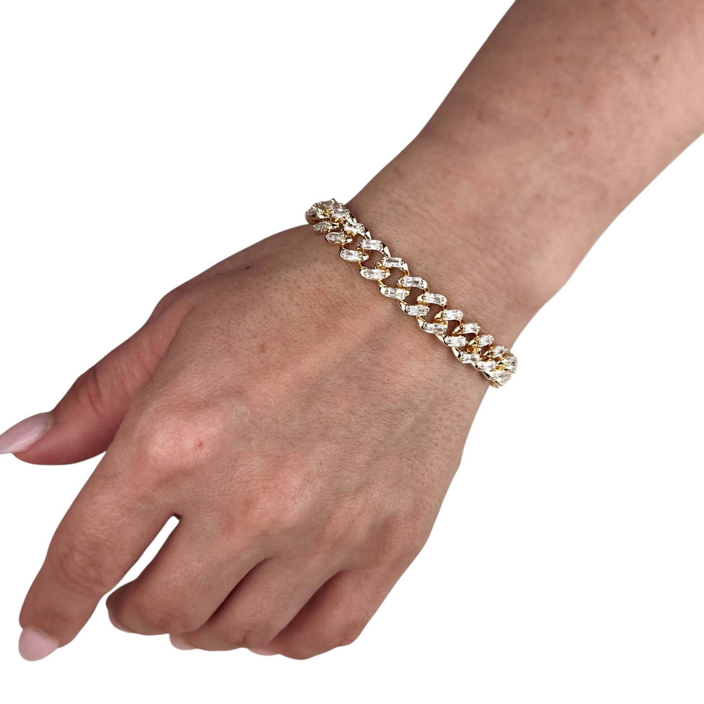 Iced Cuban Link Chain 18k Gold Filled Bracelet