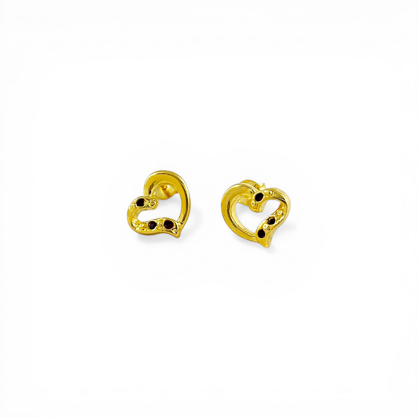 12mm Open Heart with CZ 18K Gold Filled Stud Earrings