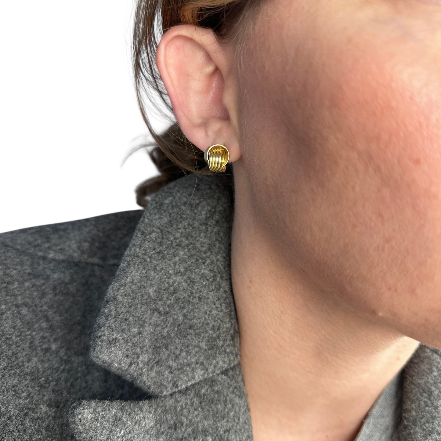 10mm Love Knot Stud 18k Gold Filled Earrings