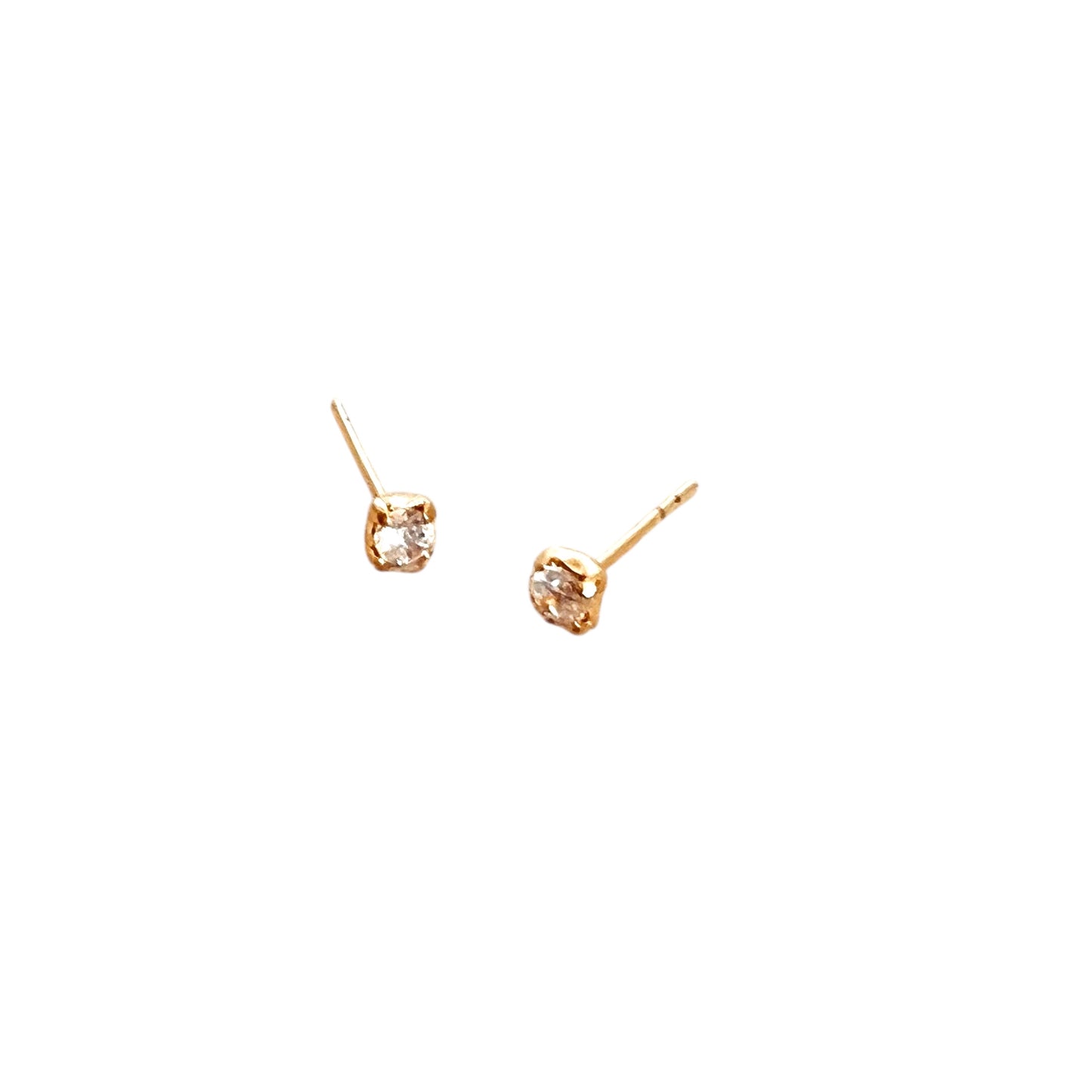 2mm CZ Stud 18k Gold Filled Earrings