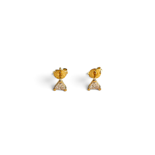 4mm Triangle CZ Stud Earrings 