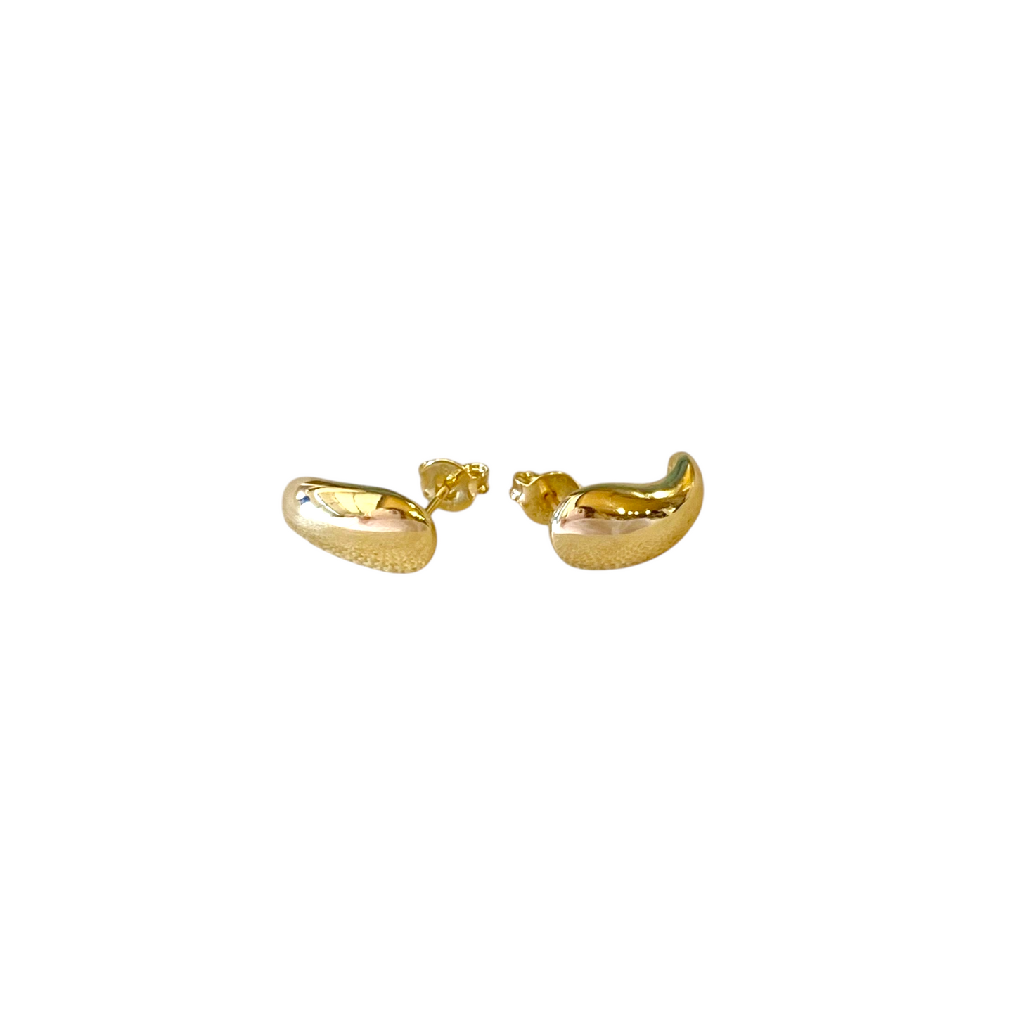12mm Polished Curved Stud 18k Gold Filled Earrings