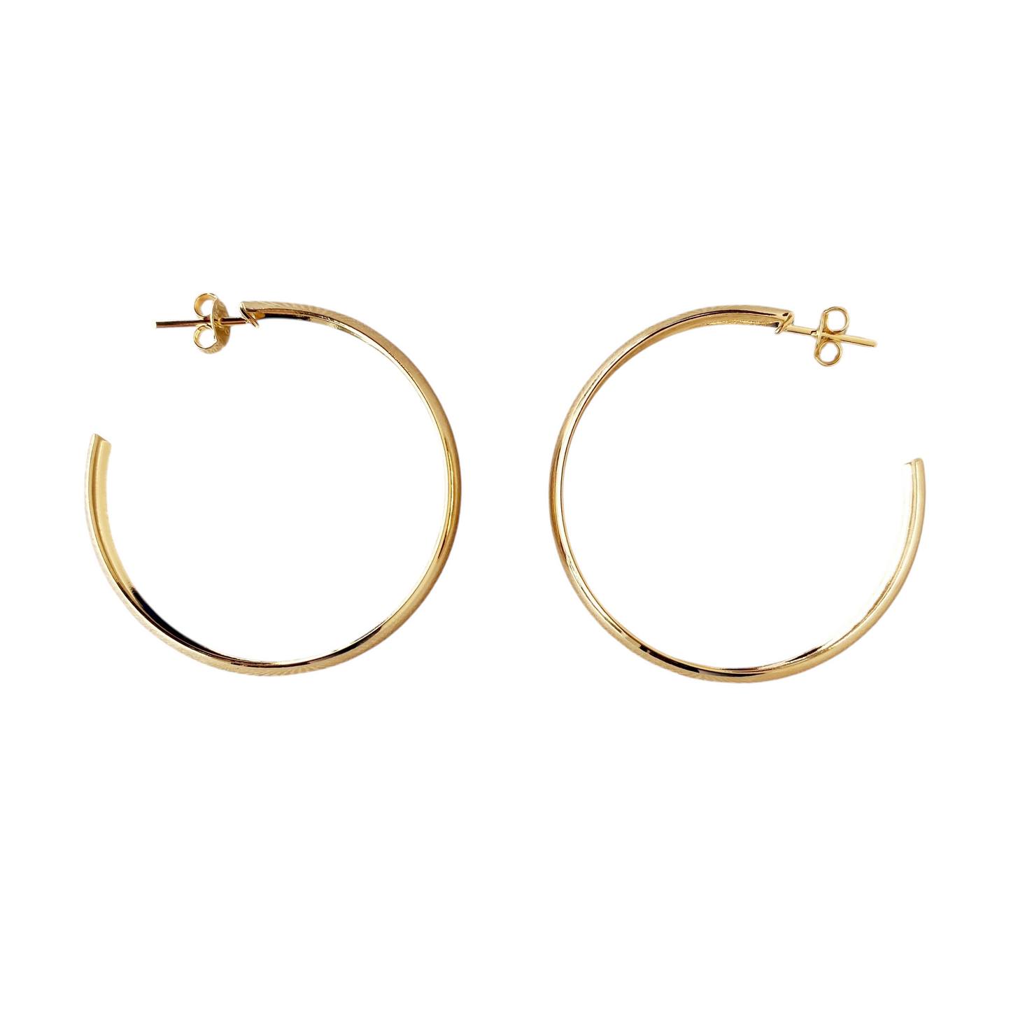 40mm Hollow Open Hoop 18k Gold Filled Earrings