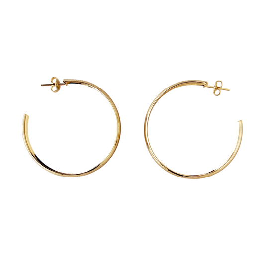 40mm Hollow Open Hoop 18k Gold Filled Earrings