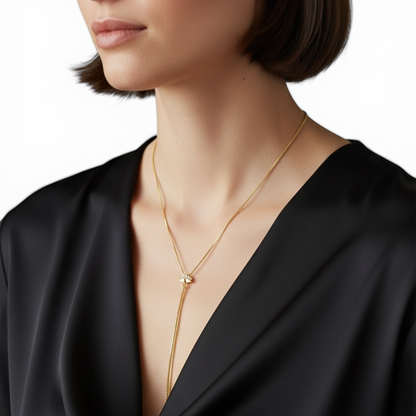 Snake Chain Tassel 18K Gold Filled Necklace