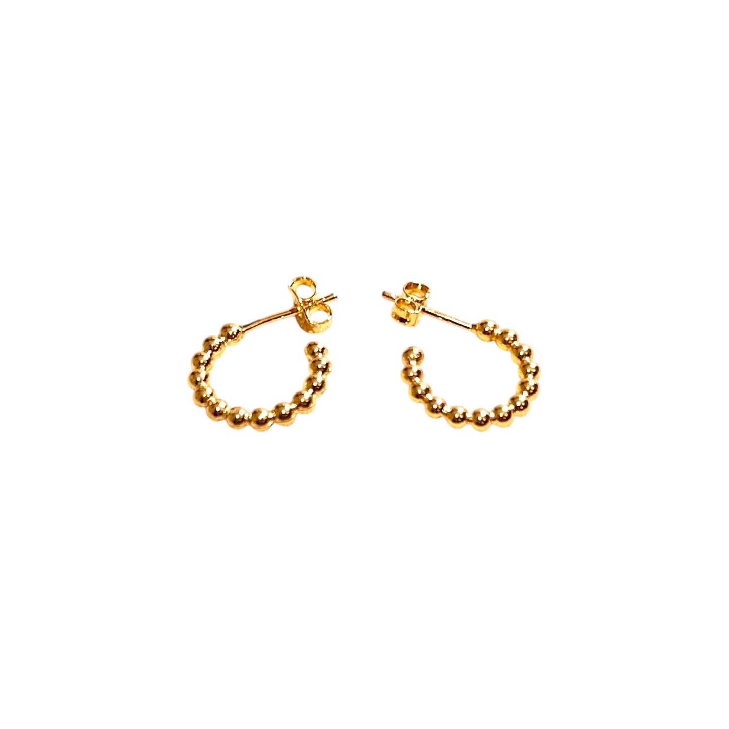 Beaded Open Hoop 18K Gold Filled Earrings