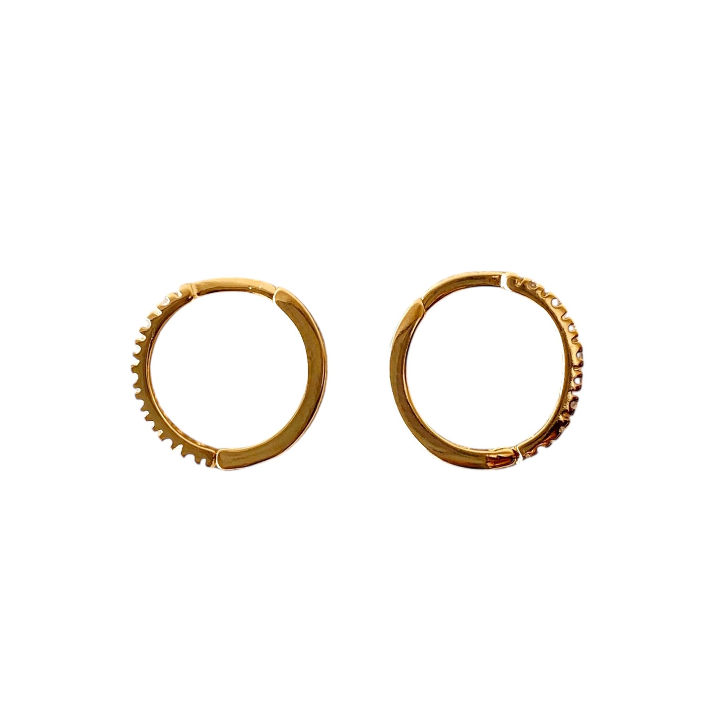 CZ Thin Line Huggie Hoop 18k Gold Filled Earrings